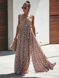 Jastie Women Summer Dress Floral Print Maxi Dresses Bohemian Hippie Beach Long Dress Women's Clothing 2023 vestidos de verano