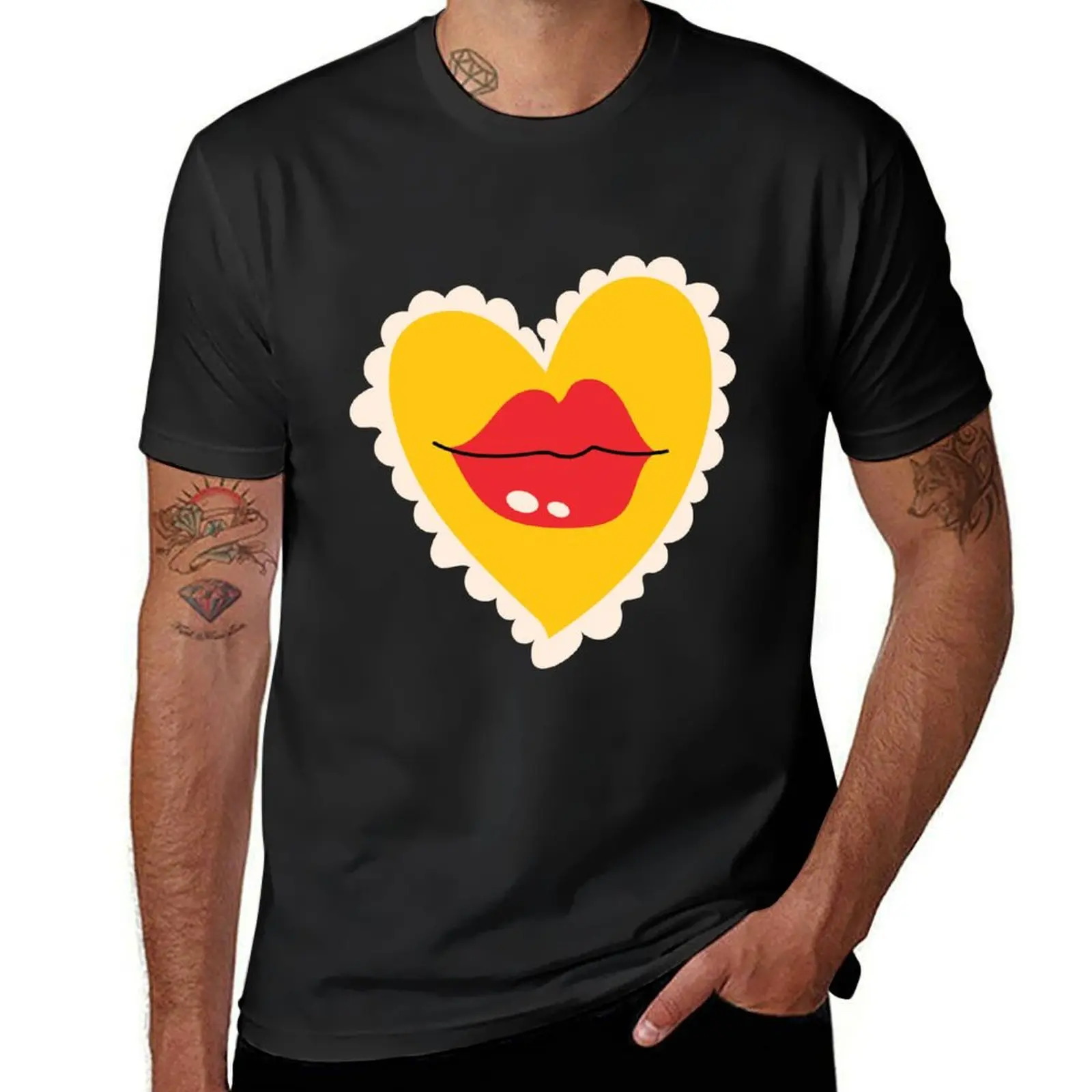 adorable kiss T-Shirt customs design your own Aesthetic clothing fitted t shirts for men