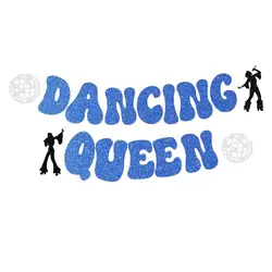 Glitter Dancing Queen Party Decorations,Blue Dancing Queen Disco Ball Banner for Mamma Mia Bachelorette Wedding Birthday Party