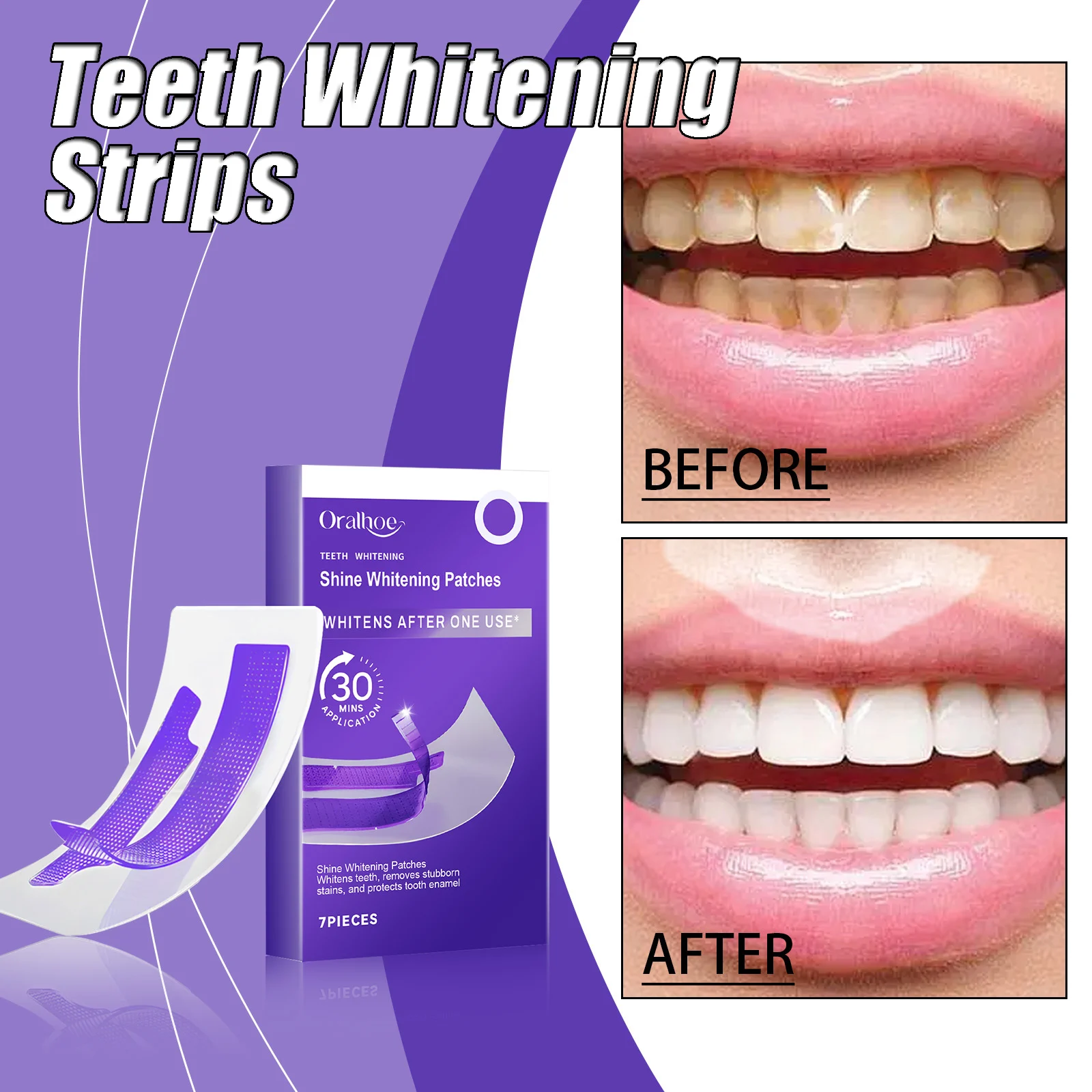 Tiras blanqueadoras de dientes, limpieza de placa Dental y manchas, pegatinas para el cuidado de los dientes, restauración de dientes blancos brillantes, Blanqueador Dental