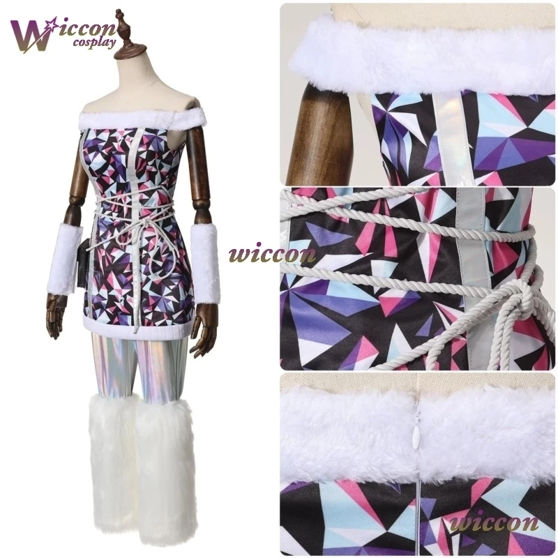 زي تنكري COSC Monster Abbey Bominable فستان فتاة المدرسة الثانوية مع جورب قطيفة زي موحد لحفلات الهالوين كرنفال