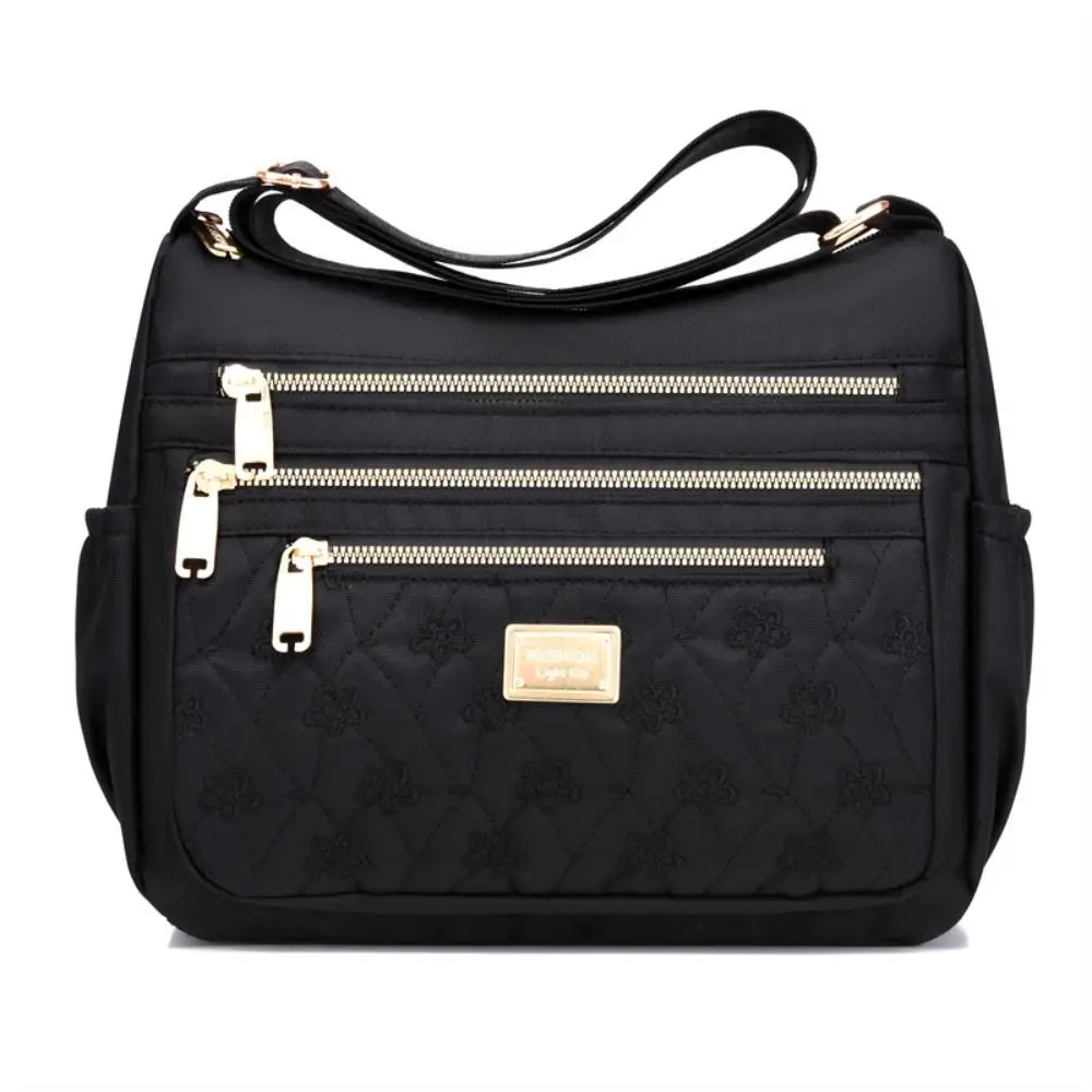 

Portable Nylon Messenger Bags Solid Color Large Capacity Crossbody Pack Casual Waterproof Tote Bags Women Girls