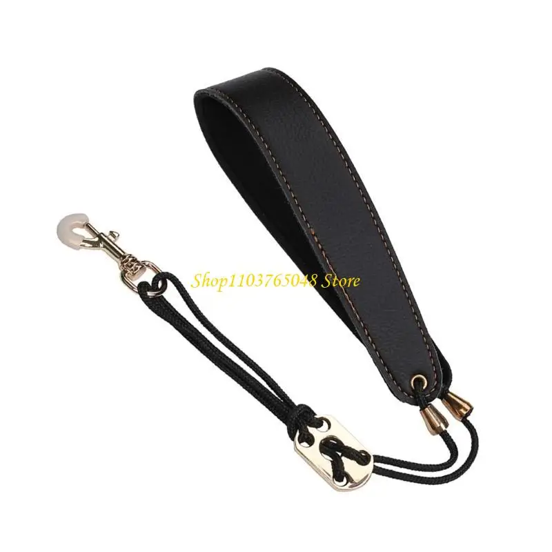 R53E Saxophone Neck Strap, PU Leathers Sax Strap Padded for Alto Sax Tenors Clarinet Baritone Soprano Horn Musical Instrument