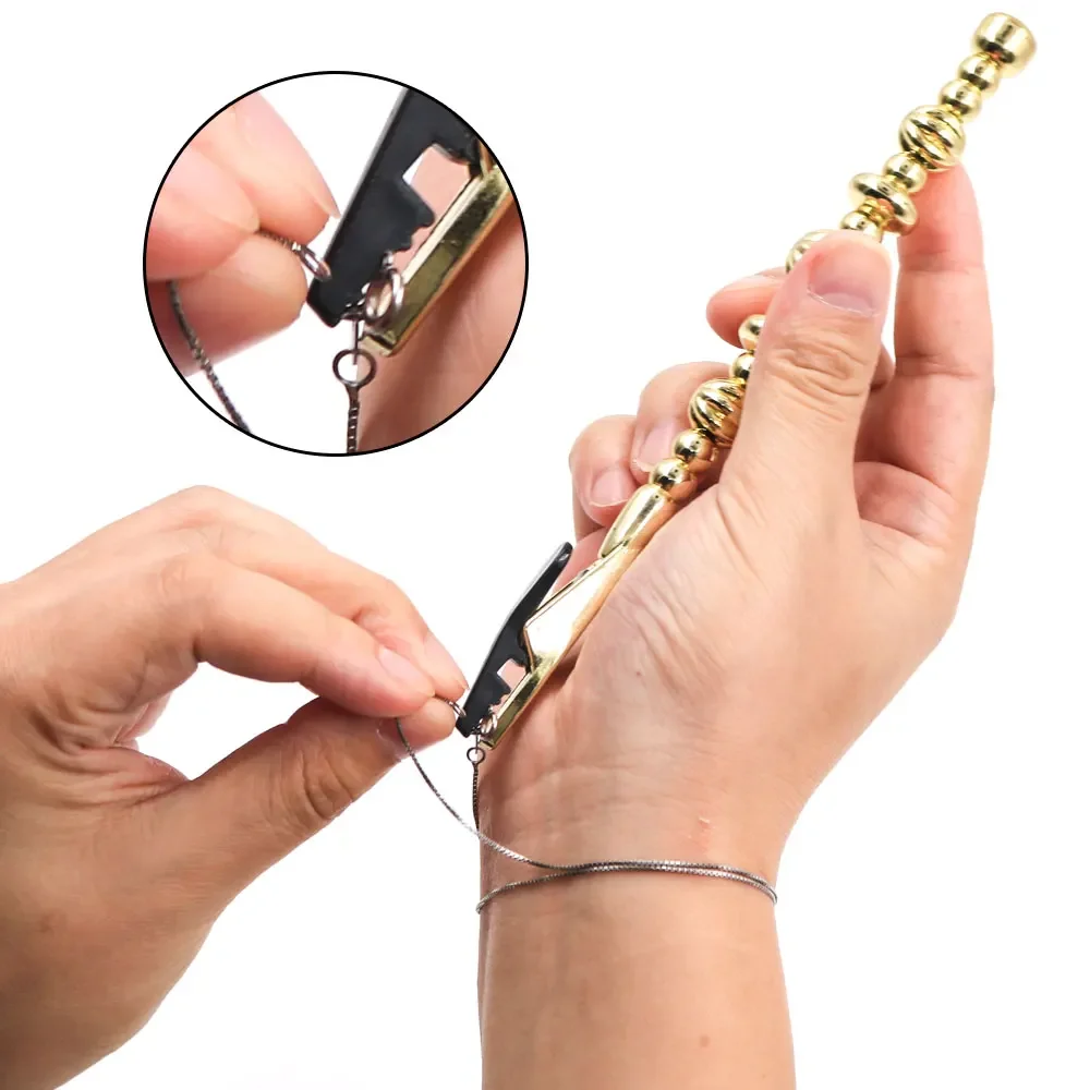 Bracelet Clasp Helper Jewelry Chain Helper Bracelet Wearing Assistant Tool One Handed Wearing Silver Fine Chain Bracelet