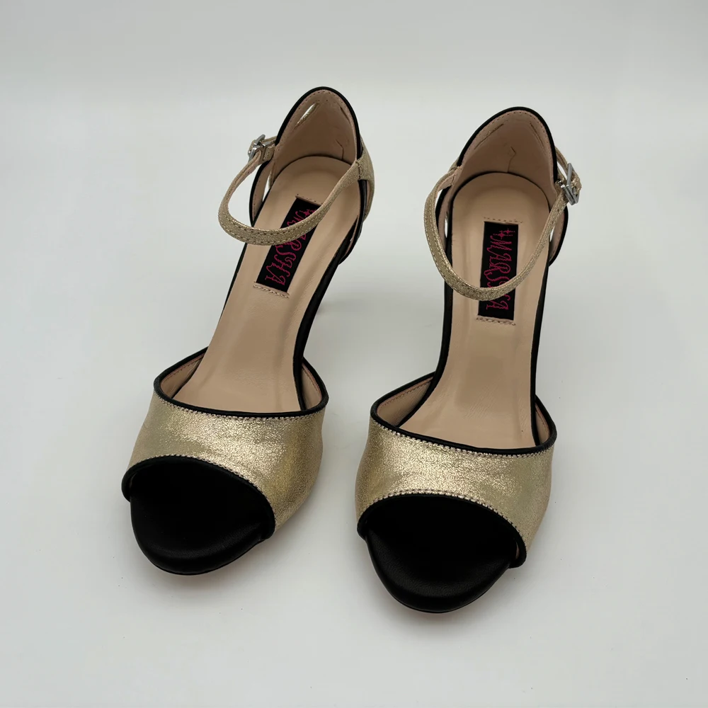 

Argentina Tango Shoes Two Tone Colors Party Shoes Wedding Shoes Leather Hard Sole 7.5cm 9cm heel available Shipping Free