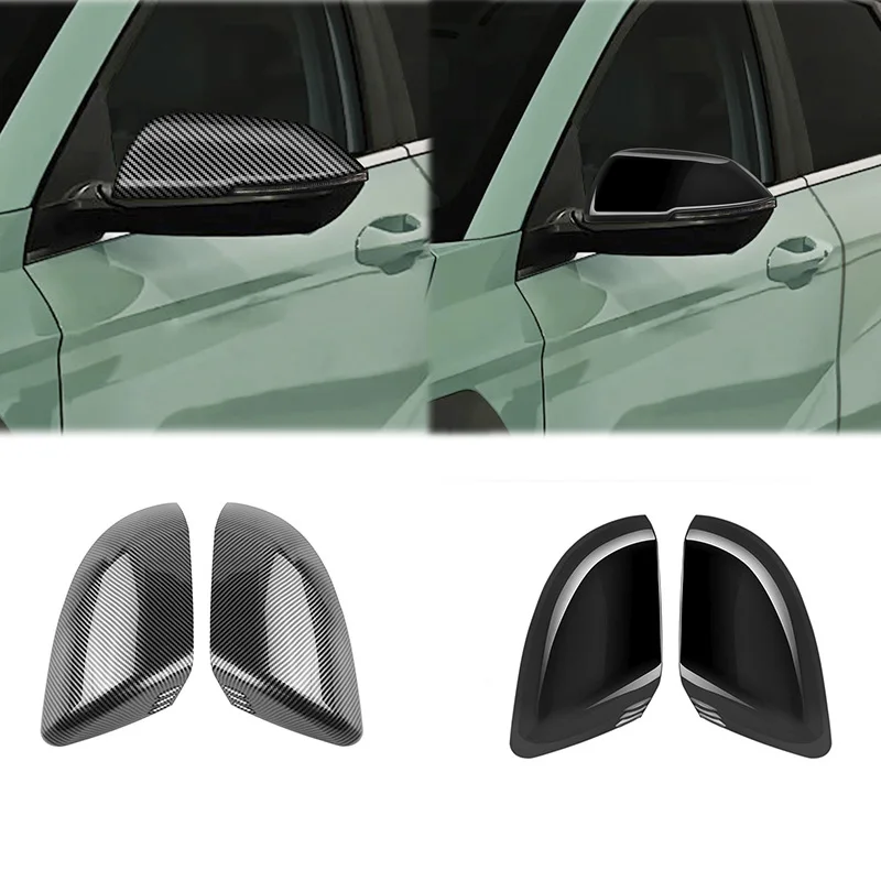 For Hyundai KONA 2024 2025 ABS Black Side Door Side Wing Rear view Mirror Cover Mirror Anti-Rub Protect cover Trim accessories