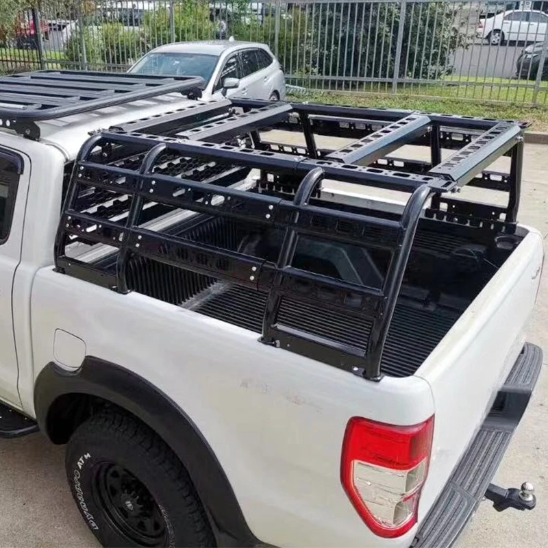 

4x4 Off-Road Truck Bed Rack Powder Coated Steel Sports Roll Bar Adjustable Pickup Gantry with Storage Shelf