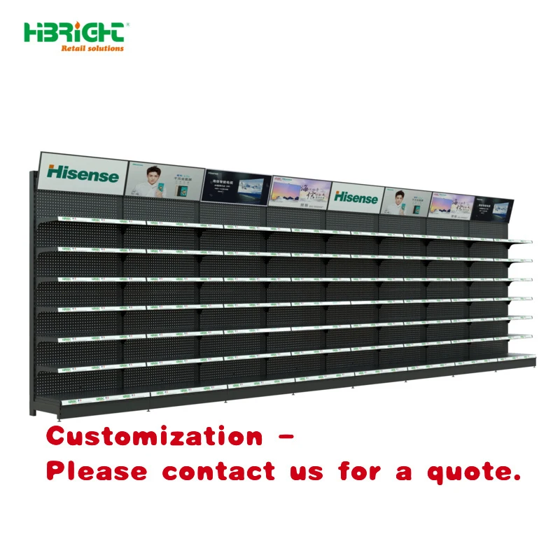 custom.Modern Custom Color Metal Shelf with 5 Shelves and Easy Assembly Supermarket Advertisement