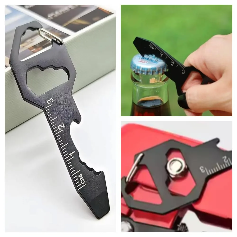 Creative Bottle Opener Keychain Men Women Outdoor Portable Multi-tool Car Motorcycle Key Chain Pendant Fast-Hanging Accessory