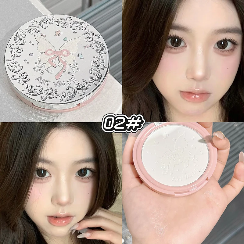 ART VALUE Three-color Face Pressed Powder Soft Mist Setting Powder Matte Face Powder Makeup Long Lasting Oil Control Foundation