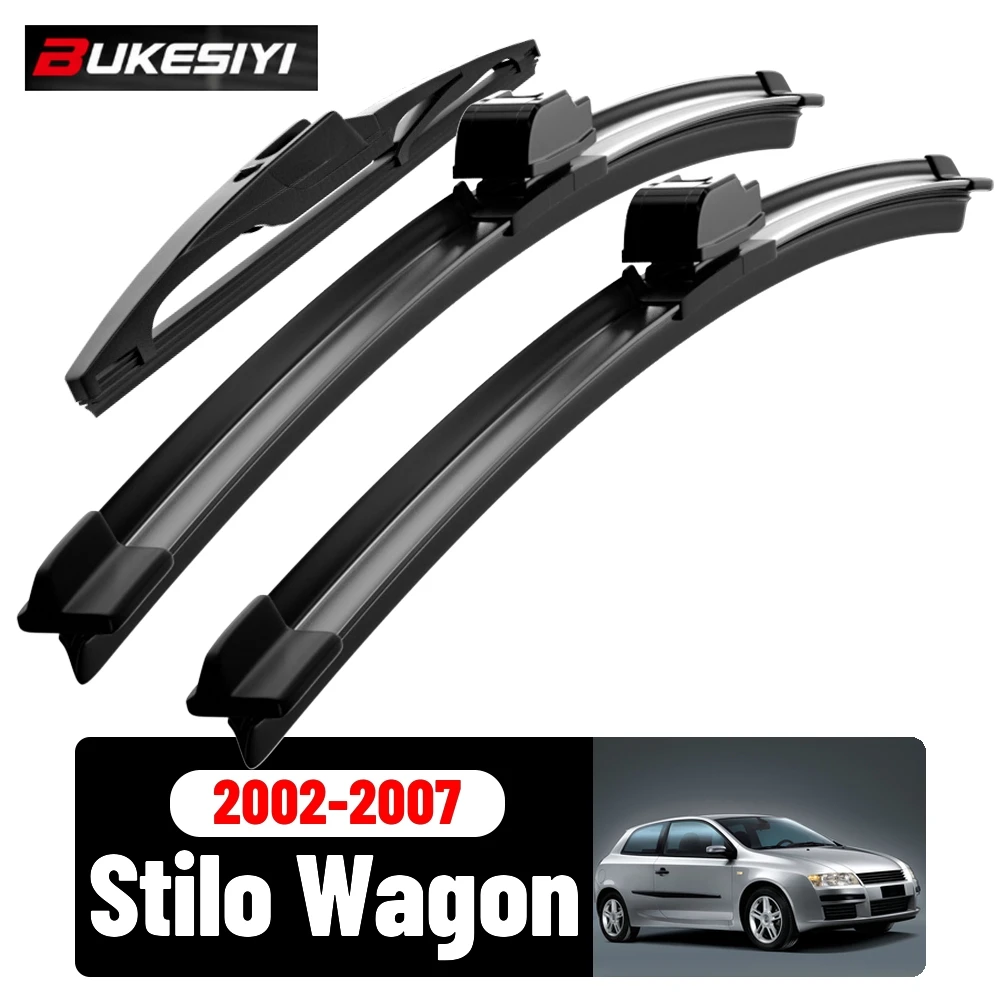 Scheibenwischerblätter-Set für vorne und hinten für Fiat Stilo Wagon 2002-2007 2003 2004 2005 2006 Geräuscharme Scheibenwischer Zubehör 22"19"14"