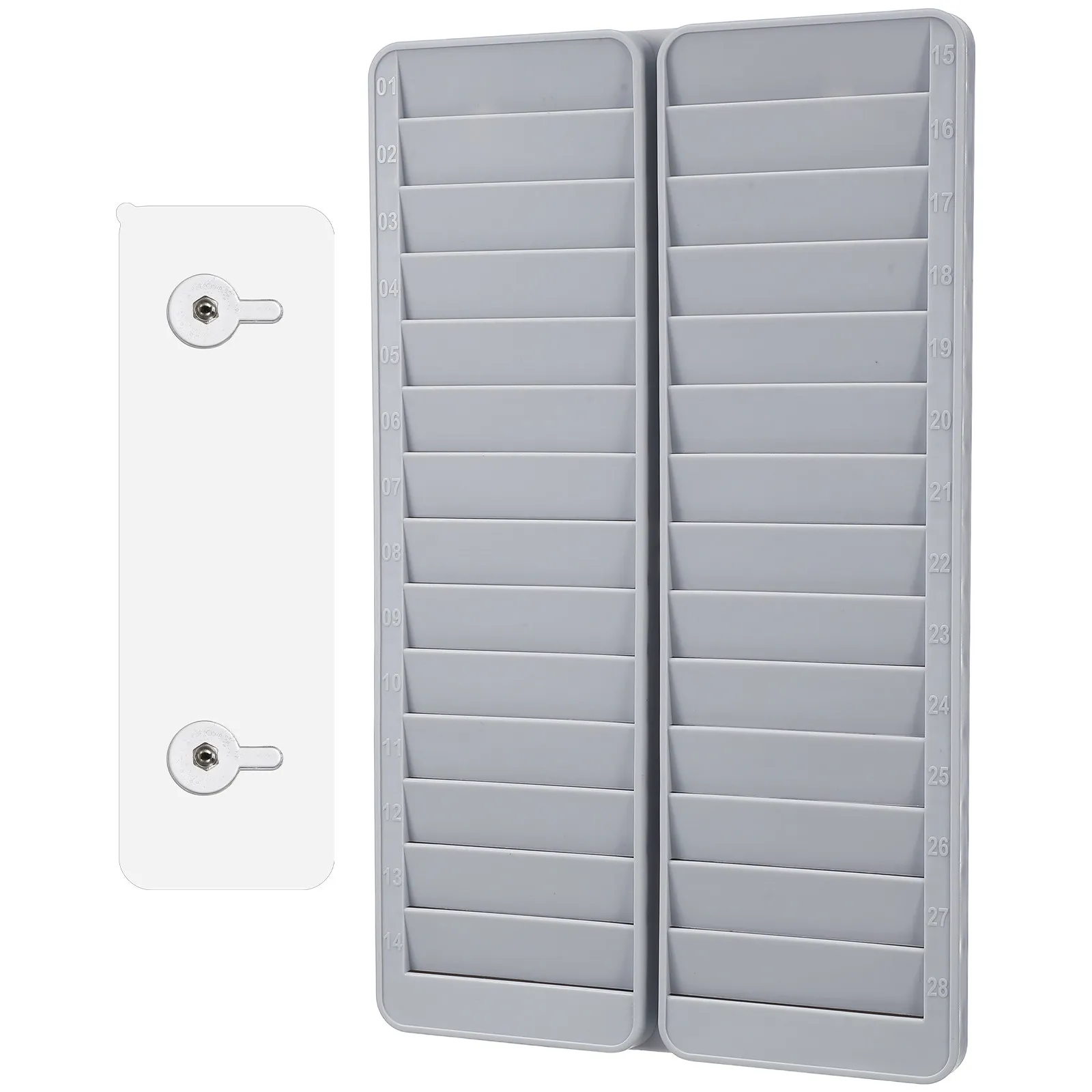 Wall Mount 28-Slot Plastic Attendance Cards Holder Time Cards Rack Office School Supply Exam Use Compact Lightweight Sign-in