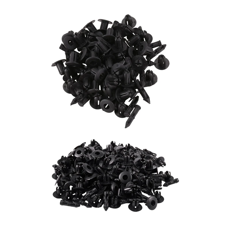 50 Pcs 6Mm X 12Mm Plastic Rivets Car Push Clips & 100 Pcs 7Mm Hole Plastic Rivets Fastener Car Fender Bumper Push Clips