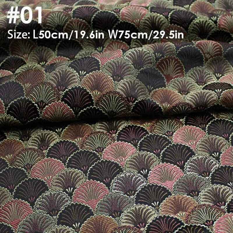 50x75cm Chinese Mongolia Robe Brocade Jacquard Fabric Cheongsam Scale Pattern Material Costume Cloth Supplies New