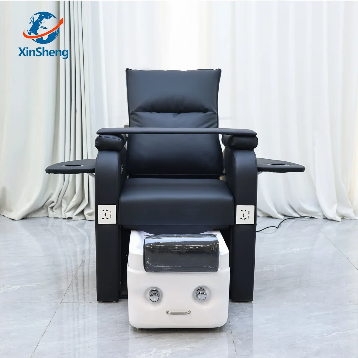 XinSheng Foot Bath Nail Chair Pedicure Chairs Salon SPA Foot Massage Manicure Furniture Sofa Material with Back Electric Lift - Image 4