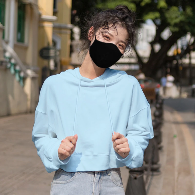 Sexy Cute Cat Ears Crop Hoodies Tops Women Casual Long Sleeve Aesthetics Hoody Kids Teen Girls Fashion Y2K Crop Pullover