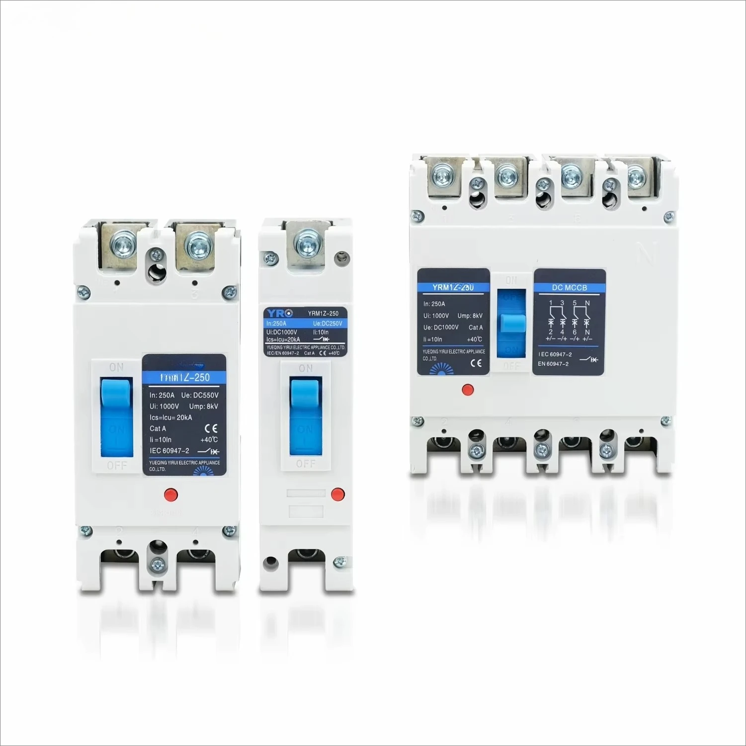 DC MCCB Breaker Switch 1000V 100A 125A 160A 250A DC Moulded Case Circuit Breaker