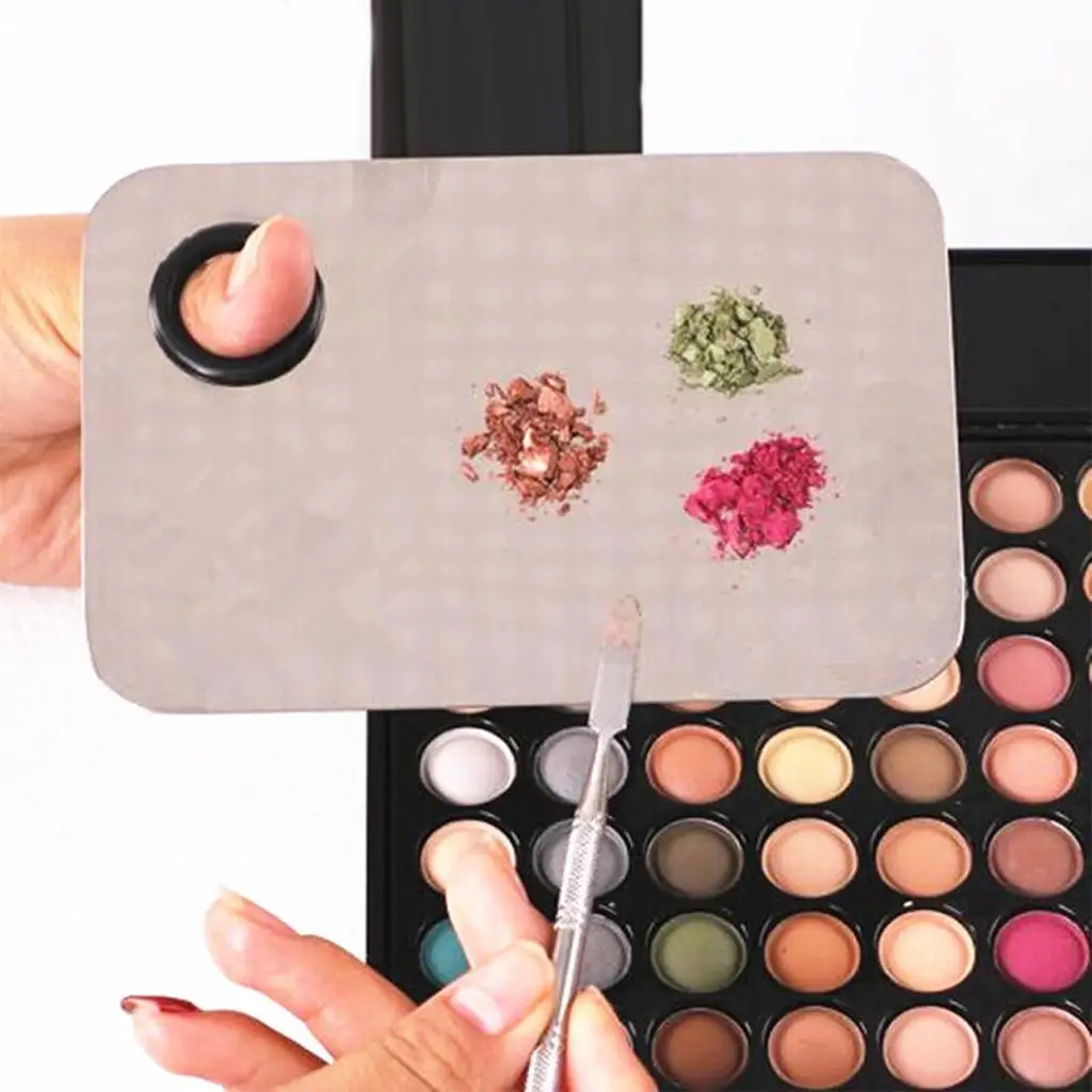 Palette de mélange de couleurs de fond de teint, crème de maquillage, fard à paupières, Blush, avec spatule