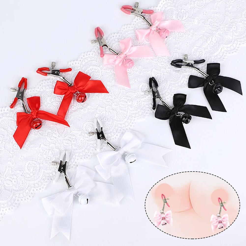 BDSM Pink Black White Red Woman Sexy Adjustable Nipple Clip Breast BDSM Small Bell Adult Fetish Flirting Flirting Couple Sex Toy