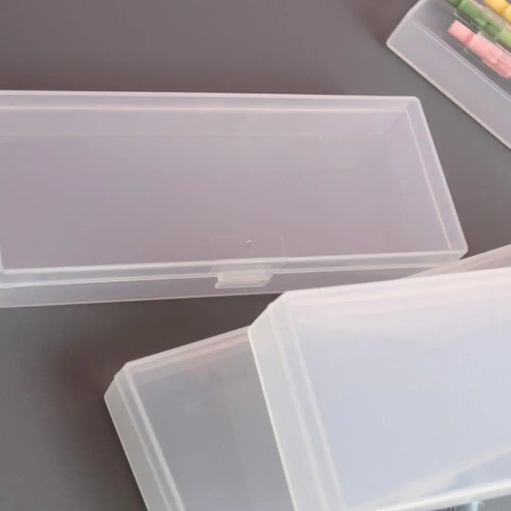 Caja de lápices de plástico transparente de gran capacidad con tapa hermética a presión, caja de lápices dura, suministros de oficina escolar