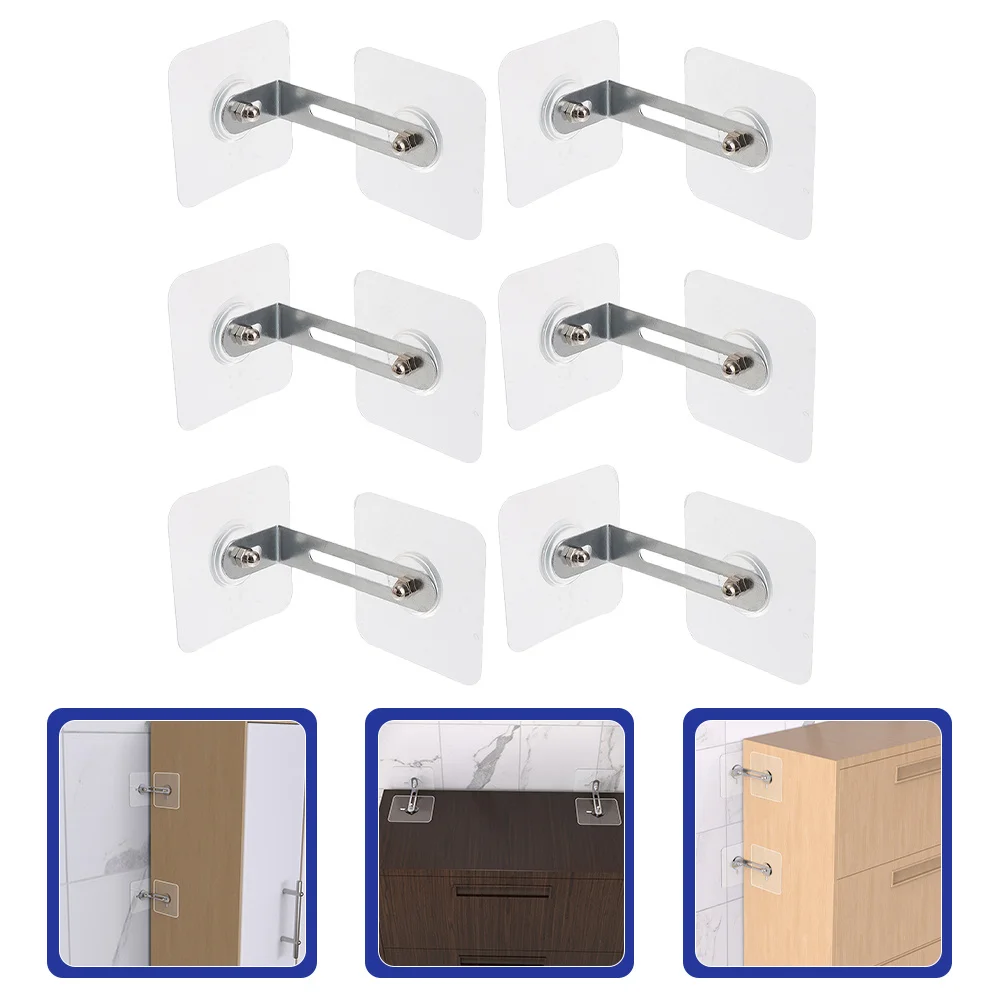 

6Pcs Anti Tip Furniture Anchors Baby Proofing Heavy Duty Adhesive Wall Anchors for Cabinets Dressers Desks Safety Protection