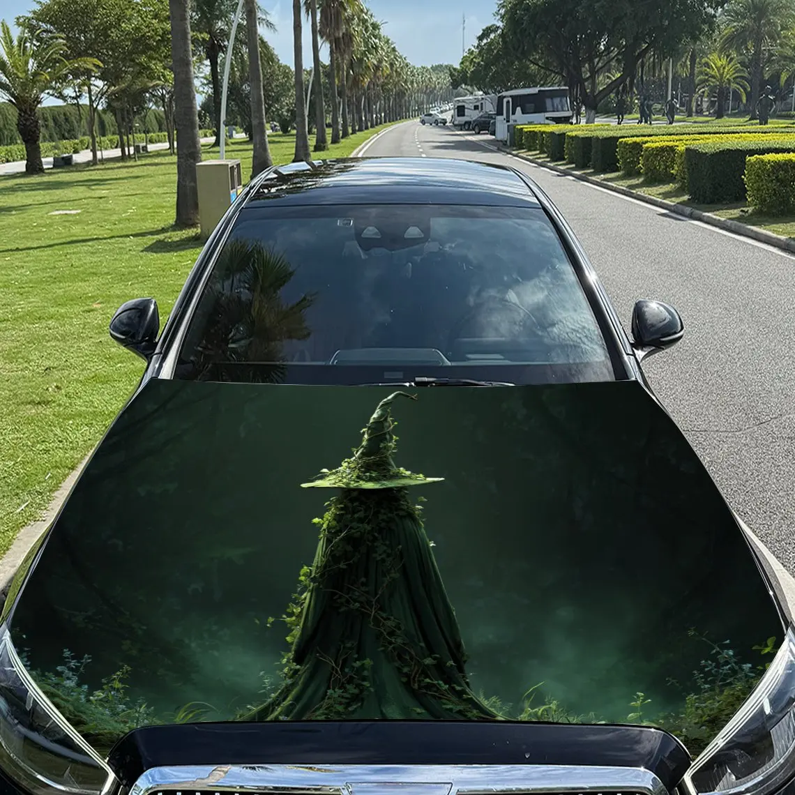 

Forest Secret Realm Wizard Car Vinyl Wrap, PVC Material Waterproof Car Hood Sticker, Self-Adhesive Scratch-Resistant Stickers fo