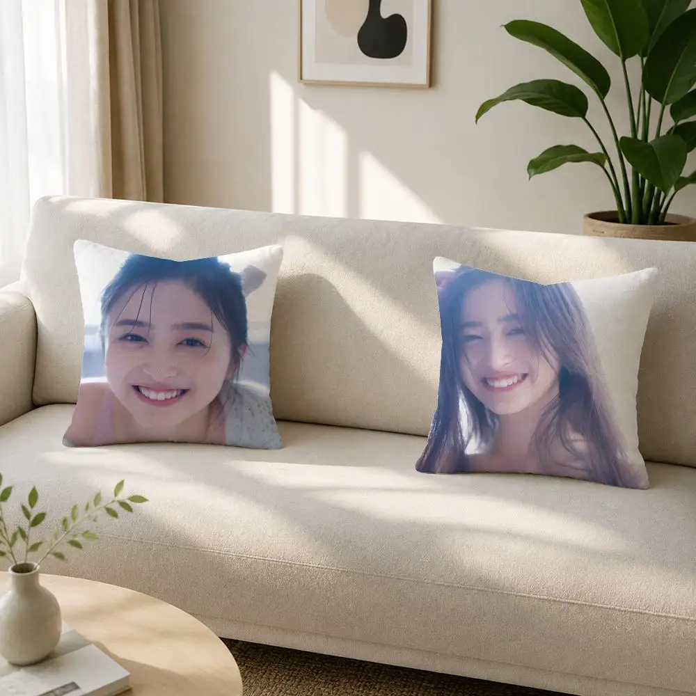 Idol Inoue Nagi Cushion Cover Soft Plush Cushion Covers Fluffy Throw Pillow Cases for Sofa Bedroom Home Decor