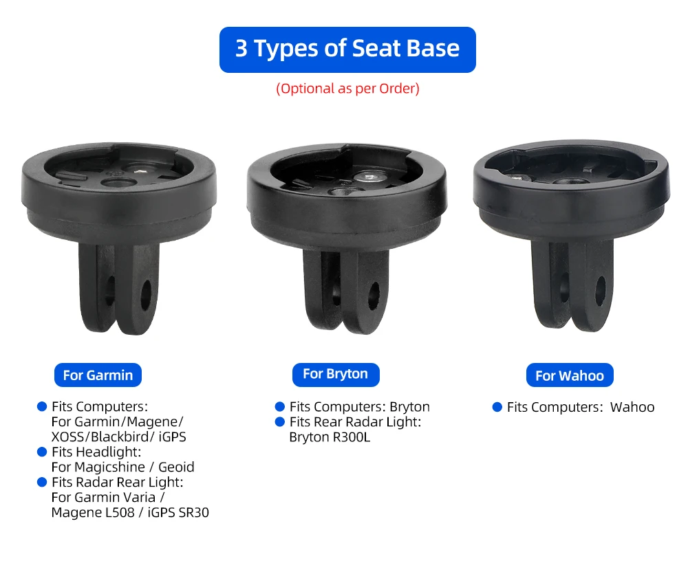 Deemount Richtungsverstellbarer Adapter für Garmin Bryton Wahoo Computer, hinteres Radarlicht, passend für Magicshine Scheinwerfer-GoPro-Kamera – Detail 12