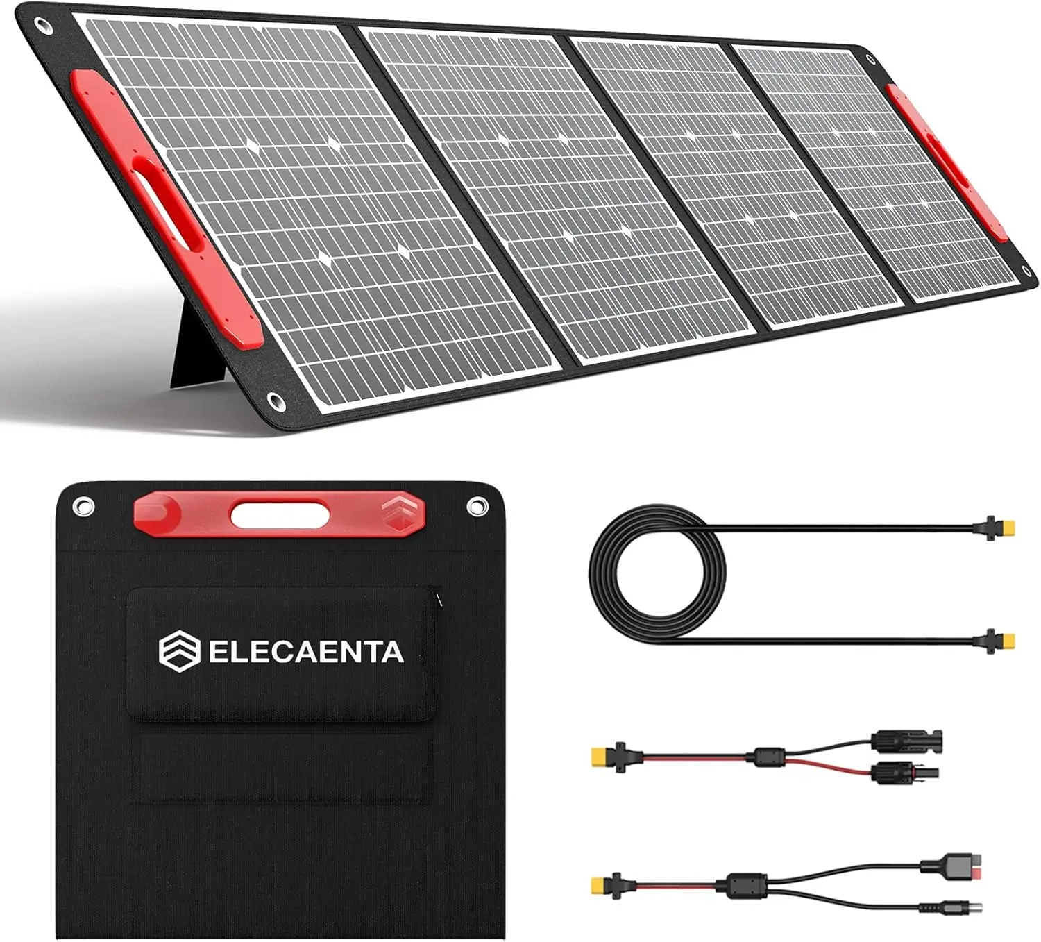 

ELECAENTA 200W Portable Solar Panel for Power Station, 25% High Efficiency (4th Gen 2024 Release), Ultra-Light/Only 12lbs,