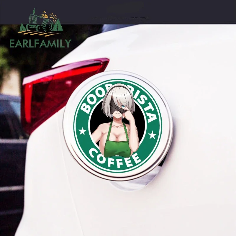 EARLFAMILY 13cm X 11.7cm NSFW Sexy Coffee Car Stickers Funny Vinyl Campervan Decal Surfboard Trunk Waterproof Car Accessoires