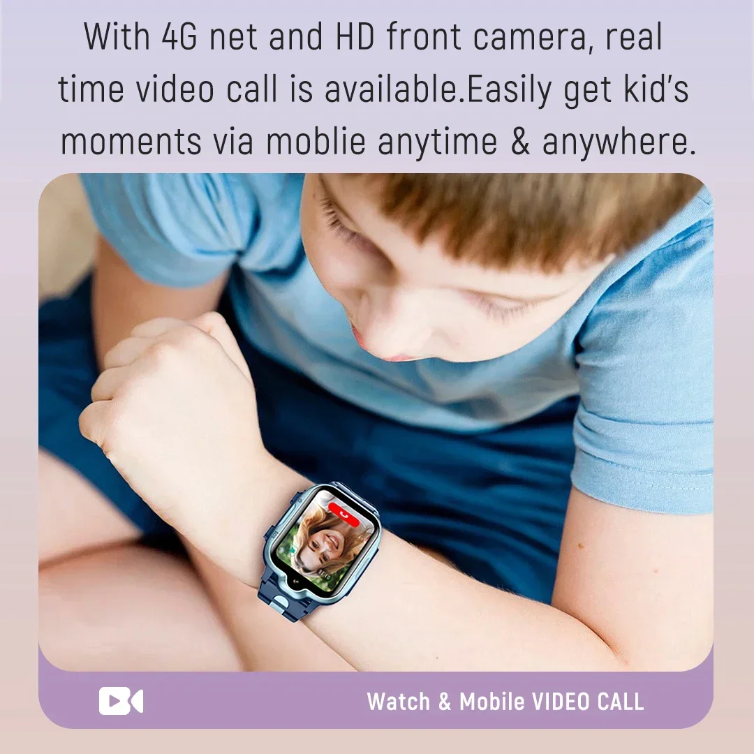 Xiaomi Mijia Jam Tangan Pintar Anak 4G Panggilan Video Anak GPS SOS SIM Gelang Olahraga Jam Alarm Jam Tangan Pintar Suara Anak untuk Android IOS