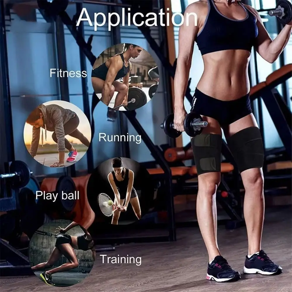 1 Pair Hamstring Support Thin & Light Leg Guards Breathable Compression Leg Support Elastic Durable Upper Leg Sleeves Running