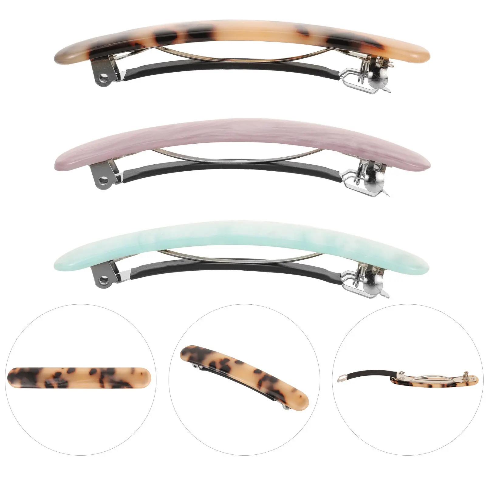 

3Pcs Acetate Hairpins for Women Elegant Non-Slip Hair Clips Fashion Hair Accessories Barrettes Ponytail Holders Tortoiseshell
