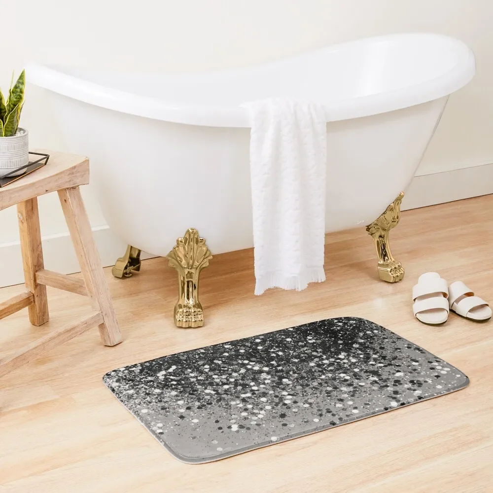 

Silver Gray Glitter #1 (Faux Glitter) #shiny #decor #art Bath Mat Carpets For The Bathroom Sleeping Room Rugs Non-Slip Pad Mat
