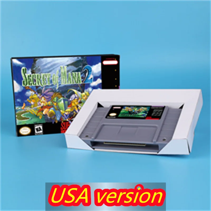 for Secret of Mana 2 (Battery Save) 16bit game card for USA NTSC version SNES video game console