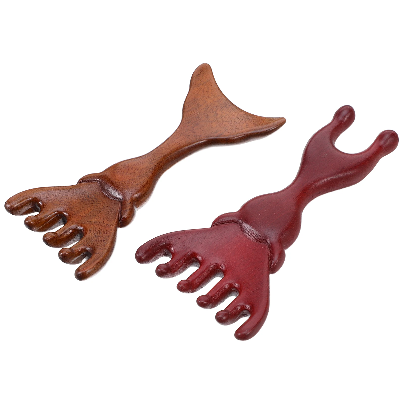 

2pcs Sandalwood Massage Comb Wide Tooth Scalp Face Nose Bridge Guasha Tool Portable Hair Skin Therapy Meridian Care