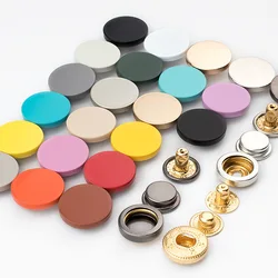 Metal Coated Four-button Round Flat Alloy Down Jacket Colorful Child Button Single-sided Buckle 20PCS/Lot Button Face