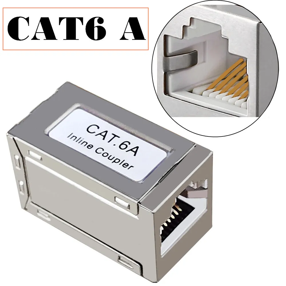 

RJ45 Cat6A & Cat6 Coupler Shielded , Ethernet Cable Extender CAT6/CAT5E/CAT5 Inline Coupler PoE Female to Female Connector