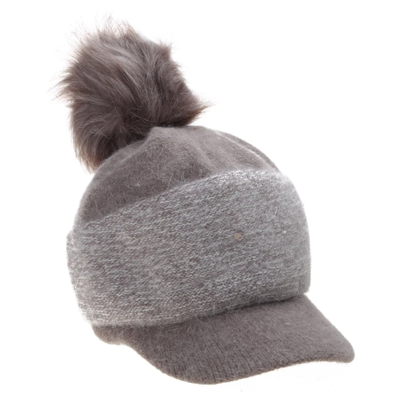 

Solid Color Baseball Winter Knit Fuzzy Warm Visor Brim Skullies Beanie Hat