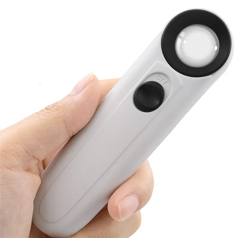 40X LED Light Magnifying Glass Loupe Handheld Microscope Magnifier Illuminated lamp For Circuit Boards Hallmarks Jewelry