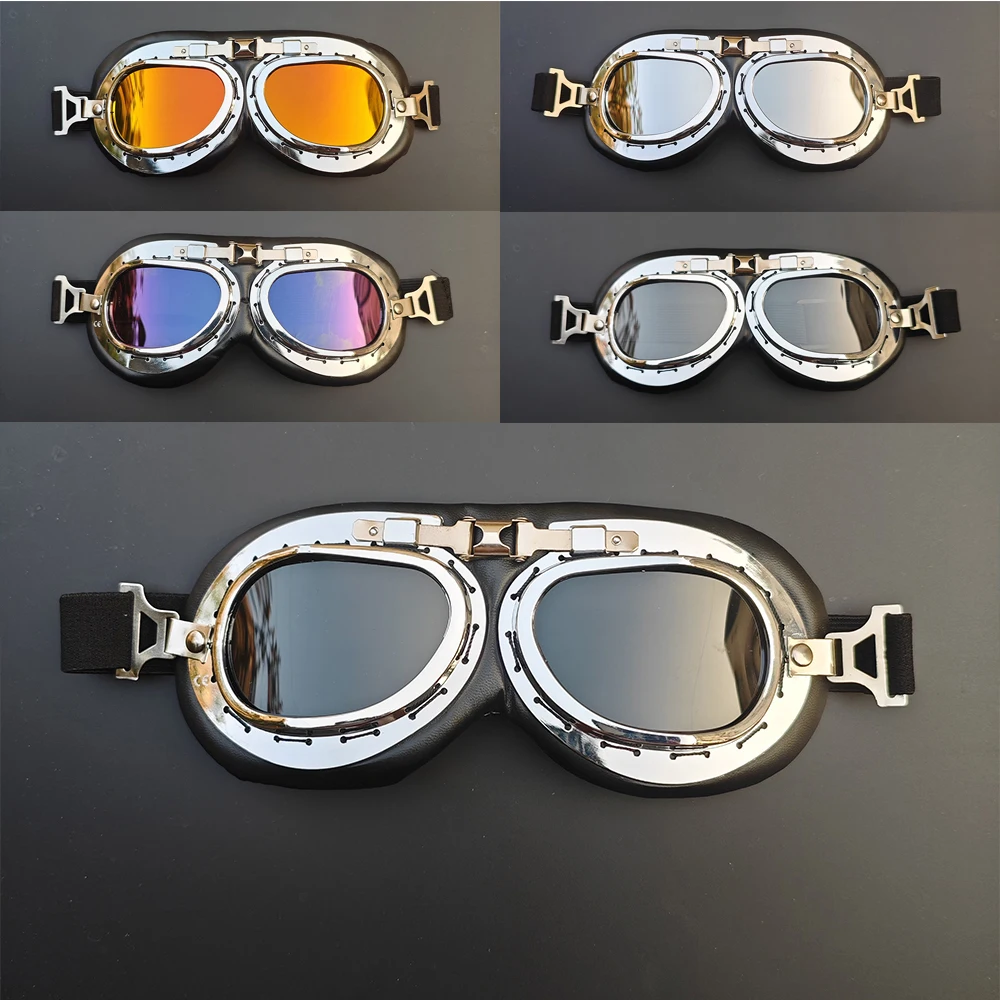 

Windproof Helmet Goggles with Retro Frame For Men Women Cyclists Summer Riding Essentials Retro Goggles with Wind Protection