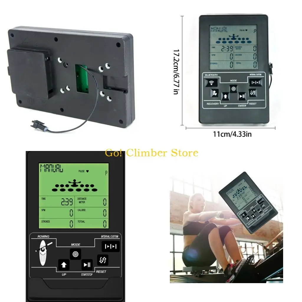 Q84C Fitness Equipment Monitor with Large Screen Plastic Texture Suitable for Real Time Speed Distance Calorie Tracking