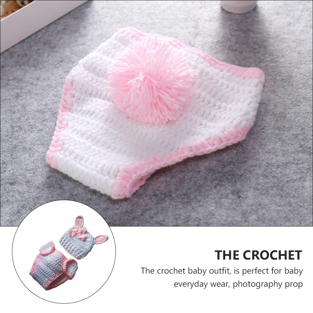 

Prop Photo Knitted Bunny Set Outfit Costume Crochet Outfits Yarn Clothes for