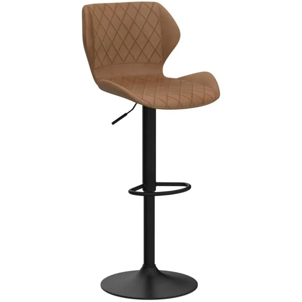 Leather Bar Stools, Breakfast Bar Stools, Swivel Adjustable Bar Chairs for Kitchens