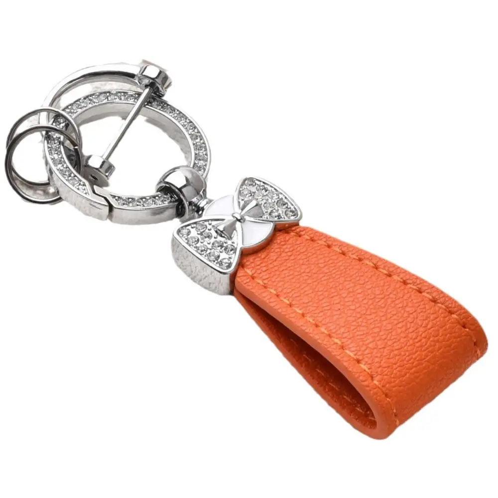 Schlüsselhalter Luxus Echtleder Schlüsselanhänger Matte Schnalle Damenhandtasche Modedekoration Leder Autoschlüsselanhänger Schlüsselring Anhänger – Detail 9