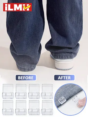 iLMH Invisible Leg Shortening Clip, Non-Slip Pants Edge Clip, Quick Fix Hem Clip, Hidden Pants Adjuster, Sewing Accessories