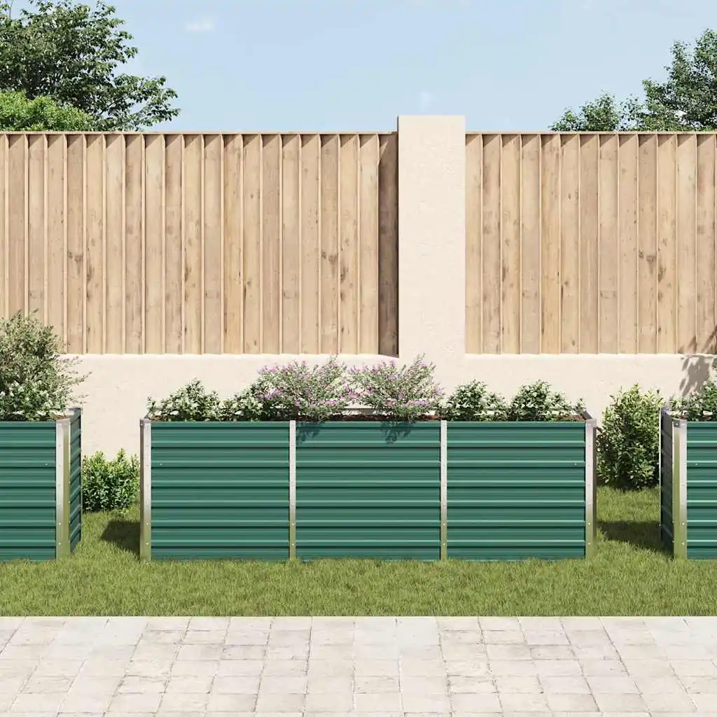 Hochbeet aus Verzinktem Stahl 240x40x77 cm Grün Rostfreie Außen-Gartenbox für Gemüse und Blumen – Detail 3