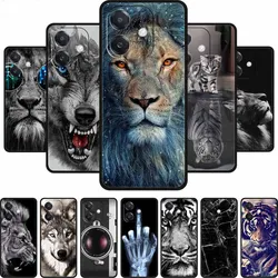 For OPPO A20 Case A 20 Phone Cover Lion Wolf Black Silicone Soft Back Cover Case For OPPO A40 A40m A60 5G Case A 40 A 60 Coque