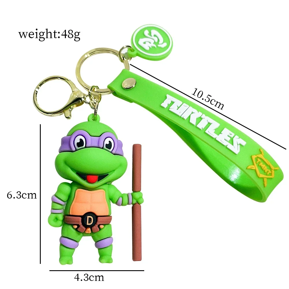 Anime Ninja Turtle Figure Keychain Teenage Mutant Ninja Turtles Raphael Donatello Doll Keyring Car Key Bag Ornament Gift