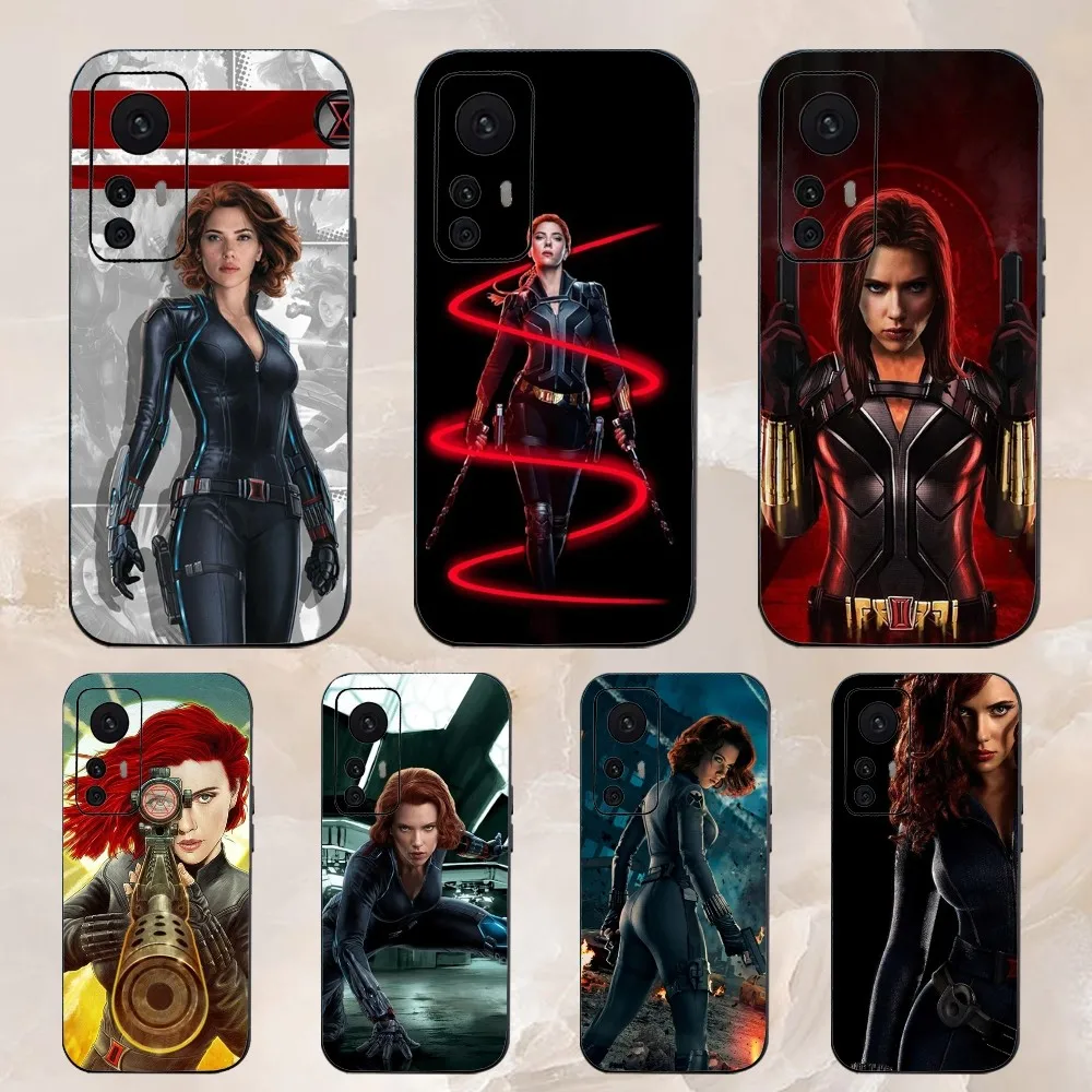 Black W-Widow Phone Case For Xiaomi 11 Redmi Note 11 5G 8T 9A 9 10T Note8Pro Note9 12SUltra Black Case